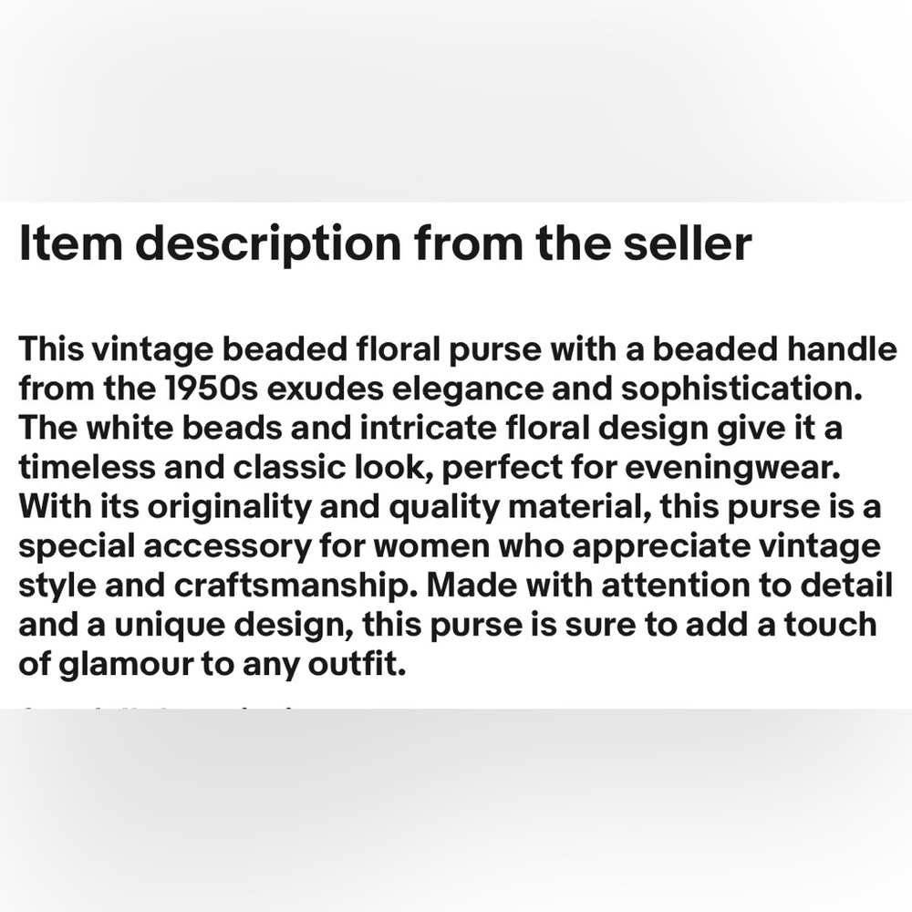 Vintage Floral Hand Beaded Handbag with beaded handle 1950-1960s - Picture 5 of 5